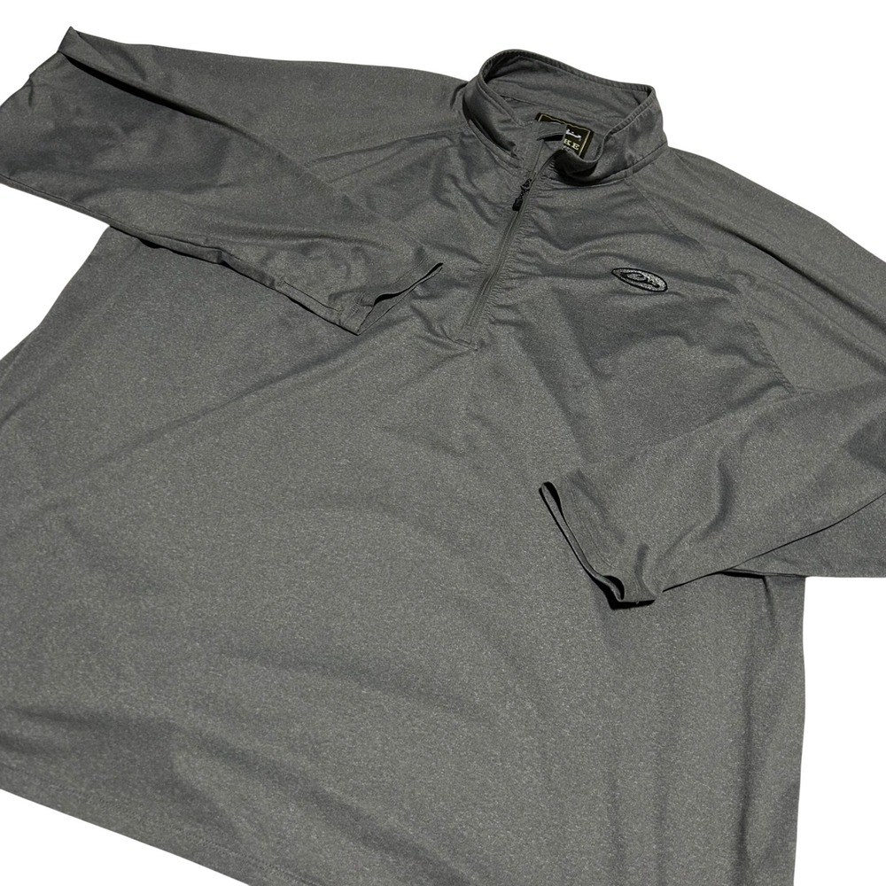 Drake Pullover Mens 3X Gray Quarter Zip Long Sleeve Performance Top